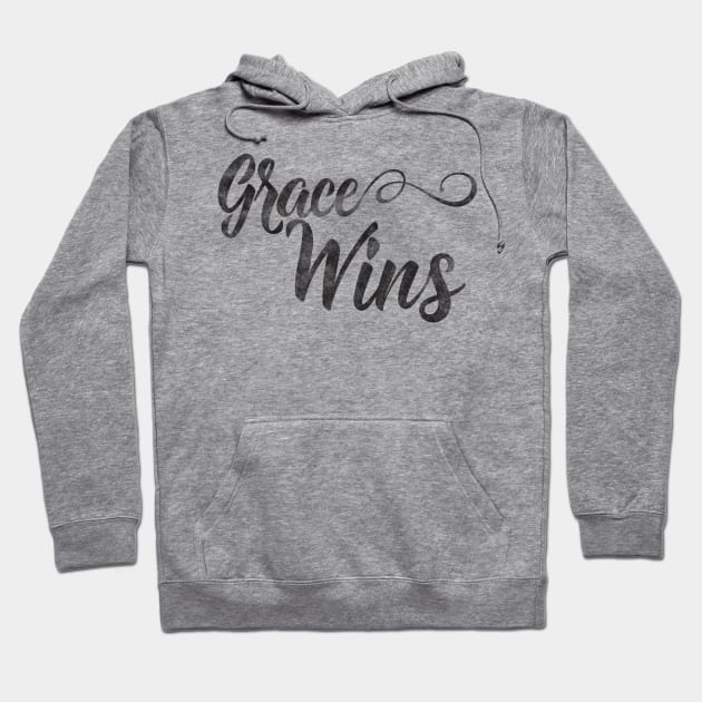 Grace Wins Inspirational Christian T-shirt Hoodie by lucidghost